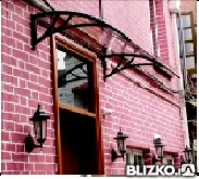 фото Козырьки из прозрачного поликарбоната, доставка, установка