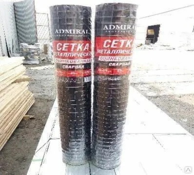Фото №0 Сетка металлическая сварная, штукатурная, оцинкованная Admiral 12х12х0,6 мм