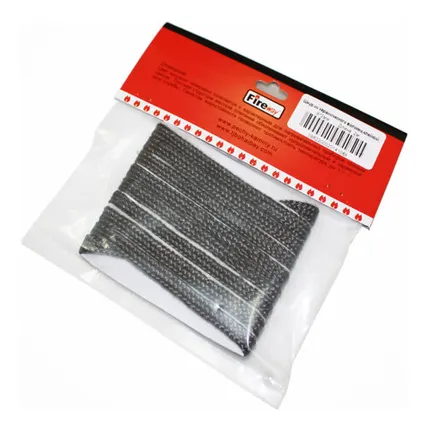 Фото №0 Шнур уплотнительный из керамического волокна, 8мм, L=2м, чёрный, самоклеющийся, FireWay