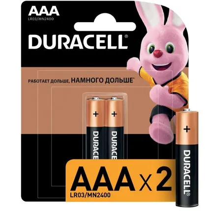 Фото №0 Элемент питания алкалиновый LR MN 2400/LR03 Basic BP-2 (блист.2шт) Duracell Б0014052/Б0026812