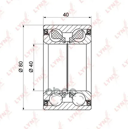 Фото №0 WB1336 LYNXAUTO Подшипник ступицы колеса | перед прав/лев | LYNXauto арт. WB1336
