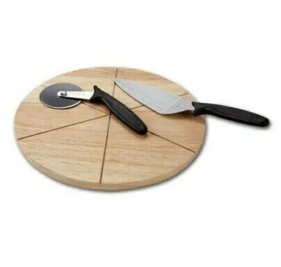 Фото №0 Доска для подачи пиццы d=30*2,2 см. на 6 сегментов, бук