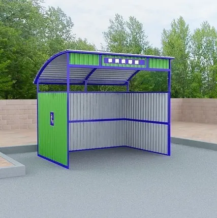 Фото №0 Конструкция площадки для мусорных контейнеров, на 2 контейнера ТБО