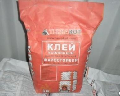 фото Клей усиленный жаростойкий 5 кг. Терракот