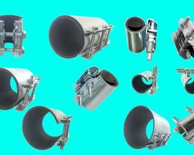 фото Губкин Сансфера. Хомуты ремонтные. муфты зажимные