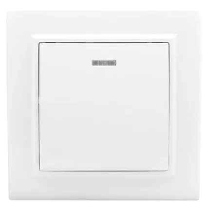 Фото №0 Выключатель 1-кл. СП Минск 10А IP20 с индикатором бел. Basic EKF ERV10-121-10