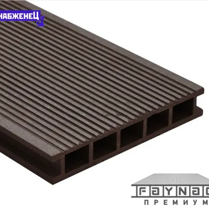 Фото №0 Террасная доска из ДПК Faynag "Velvet" цвет: Венге, 152x24 мм (цена м2)