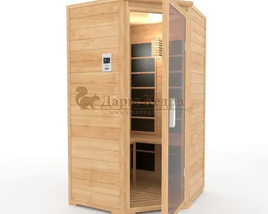фото ДВУХМЕСТНАЯ УГЛОВАЯ ИК-САУНА С КАРБОНОВЫМИ ИЗЛУЧАТЕЛЯМИ