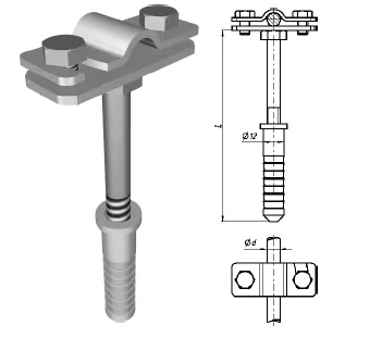 Фото №0 Держатель прута с дюбелем L-100мм GT (ИМП)