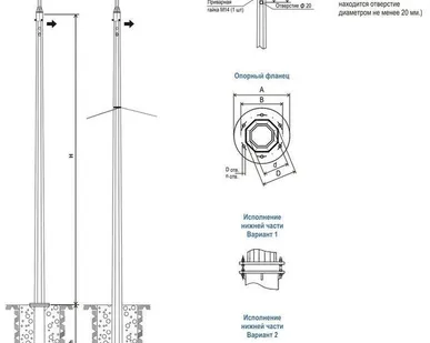 фото Опора многогранная силовая коническая прямостоечная МС-8Г-1.0