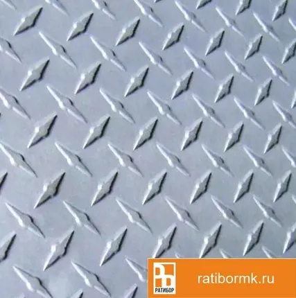 Фото №0 Лист алюминиевый рифленый 4х1200х3000 мм диамант