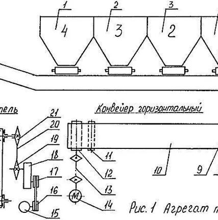 Фото №0 Конвейер горизонтальный ДС-158.10.09.000 ДС-117-2К, ДС-158, ДС-185