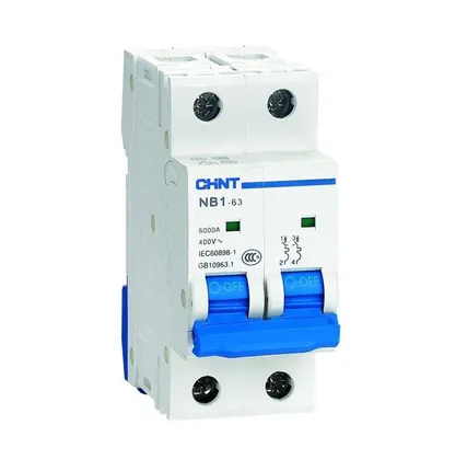 Фото №0 Выключатель автоматический модульный 2п B 6А 6кА NB1-63 (R) CHINT 179653