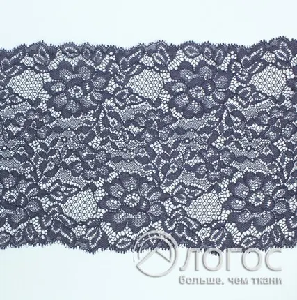 Фото №0 Кружево стрейч 175 мм 017, И, т.синий