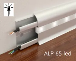 Фото №0 Плинтус с подсветкой ALP-65х24 мм-LED