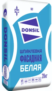 Фото №0 Шпатлевка ФАСАДНАЯ БЕЛАЯ DONSIL Донсил 20кг (64шт)