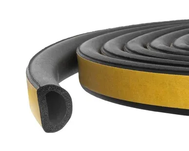 фото Уплотнитель D-профиль черн. 14х12мм 1 п.м. двойной