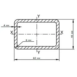 Фото №0 Труба профильная 60х40х4.0