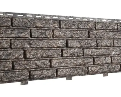 фото Фасадная панель КВАРЦИТ Двойной замок (ЮП) "Стоун-Хаус" коричневый 2000*250 мм