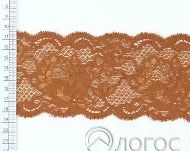 фото Кружево стрейч IS-303 75мм И, корица