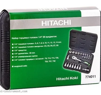 Фото №0 Набор торцевых головок HITACHI 1/4 26 предметов