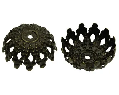 фото Чашечка для бус 12 мм вид 1 (бронза)