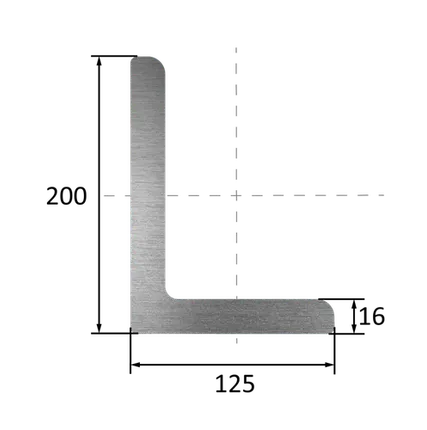 Фото №0 Уголок неравнополочный 200х125х16