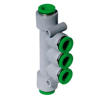 Фото №0 T181008 - Коллектор трехуровневый цанговый из технополимера под трубку 10 мм и 8 мм