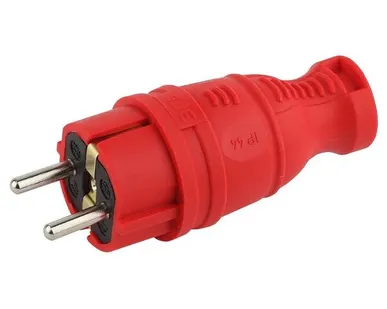 фото Вилка каучуковая з/з прямая 16А IP44 красн. V8-RED-IP44 Эра Б0044547