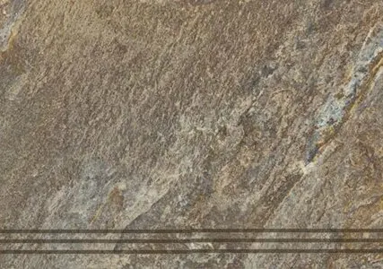 Фото №0 ступень кварцит 4 коричневый 30х60