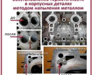 фото Восстановление  головок блока цилиндров -  методом НАПЫЛЕНИЯ МЕТАЛЛА