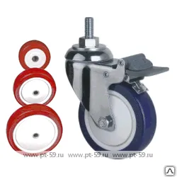 Фото №0 Колесо поворотное с болтом Lema EG3-TPU-75-110-B6