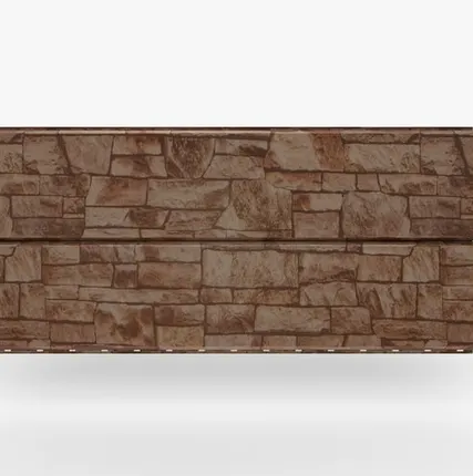 Фото №0 Сайдинг Металлический сайдинг «Евробрус» покрытие камень Россия, 0.45-0.5 мм