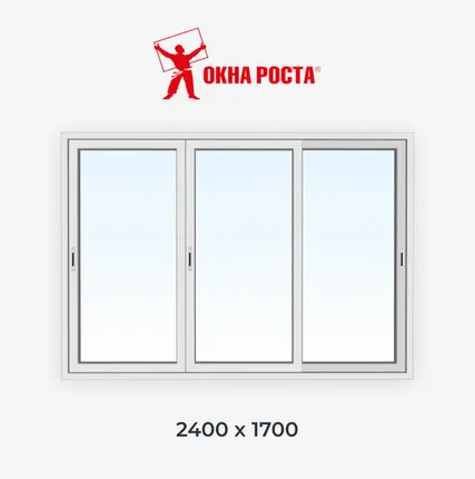 Фото №0 Раздвижное алюминиевое остекление балкона П-30 2400x1700