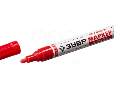 фото Маркер-краска 2-4мм, красный, круглый наконечник, ЗУБР