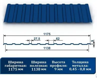 фото Профнастил С-9 5005 синий