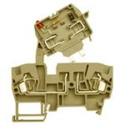 Фото №0 Klemsan Клеммник пружинный с держ. предохр. (5х20, 5х25), откид.картридж, с индикацией 24VDC, на DIN-рейку, 4 мм.кв., (серый); YBK SLD 24VDC