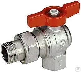 фото Кран шаровый с накидной гайкой угловой 1" бабочка Giacomini R789X007