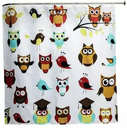 Фото №0 Шторка для ванны Aquanet SC3101A 180см, совы