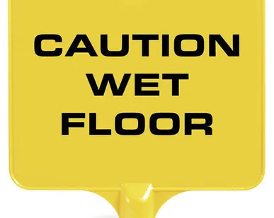 фото Квадратная предупреждающая табличка TTS «CAUTION WET FLOOR»
