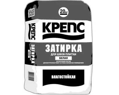 фото КРЕПС Затирка влагостойкая белая (20кг)