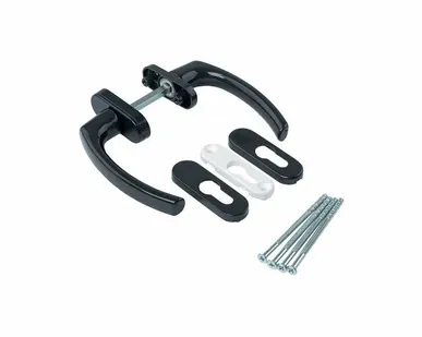 фото Гарнитур балконный Internika Tolstoy алюминиевый, с овальными накладками, антрацит RAL7016