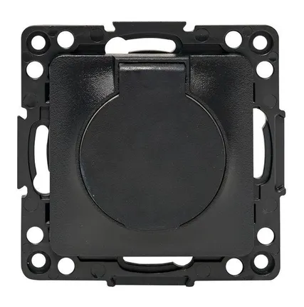 Фото №0 Розетка 1-м СП Стокгольм 16А IP44 с заземл.защ. шторки с крышкой механизм черн. PROxima EKF EZR16-028-10-44