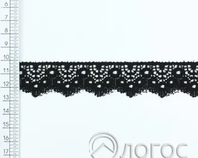 фото Кружево стрейч IS-380 20мм И, черный