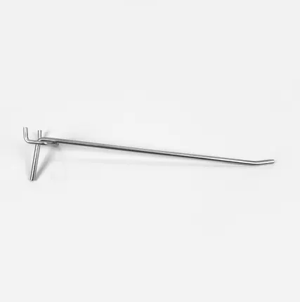 Фото №0 Крючок на перфорацию одинарный оцинкованный L=250мм d=4,8мм, шаг 50мм