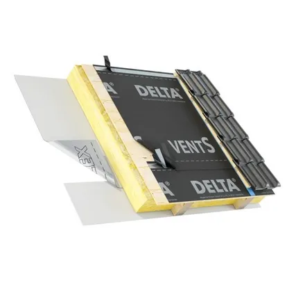 Фото №1 Мембрана диффузионная повышенной прочности DELTA-VENT S Plus с 2 зонами проклейки 1.5х50м, 150г/м2