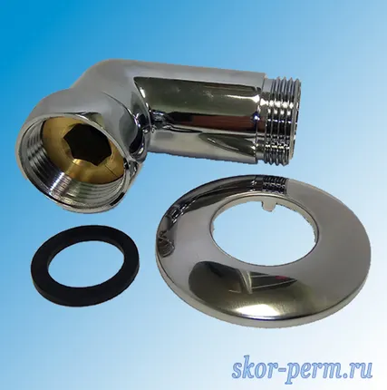 Фото №0 Соединение угловое 1&quot;х1&quot; гайка/штуцер с отражателем для полотенцесушителя