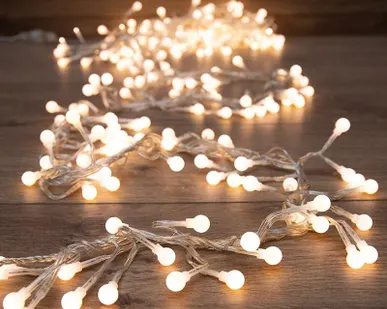 фото Гирлянда "Мишура LED" 3м 288LED тепл. бел. прозр. провод 18Вт 220В IP20 NEON-NIGHT 303-606