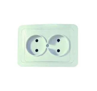 фото Розетка 2-м СП Mimoza 16А IP20 без заземл. бел./бел. Makel 12017