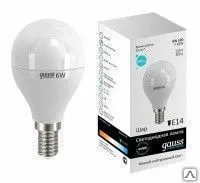 фото Лампа светодиодная GAUSS LED Elementary Globe 6Вт, 4100К, Е14 Китай